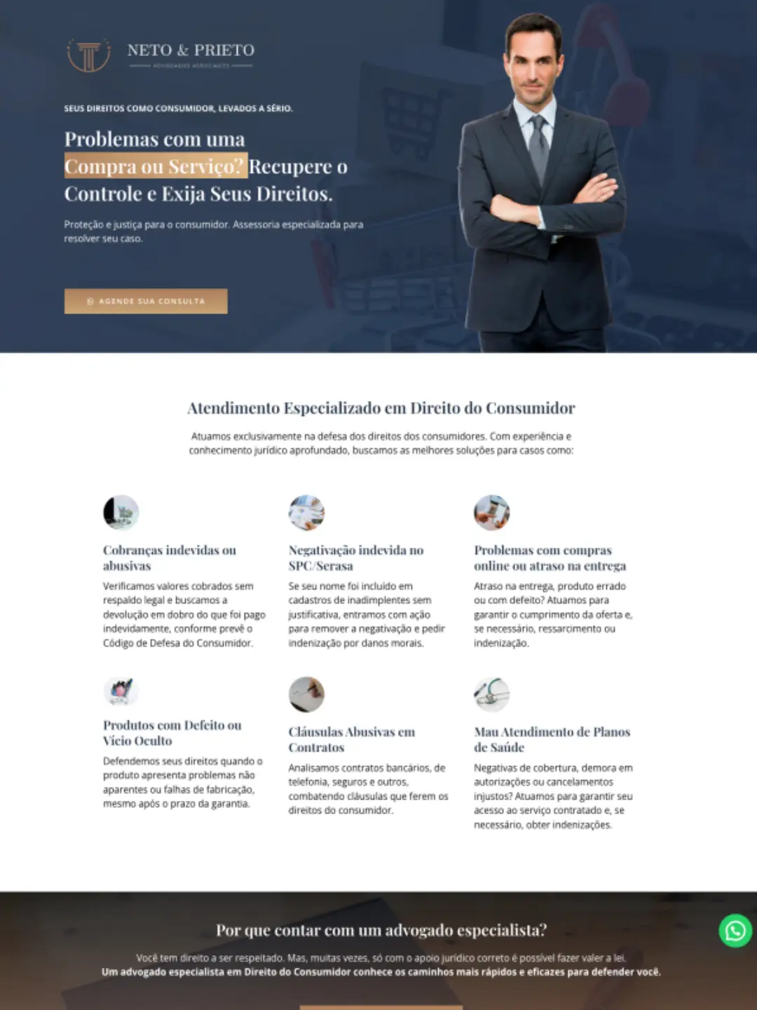 landing page direito do consumidor
